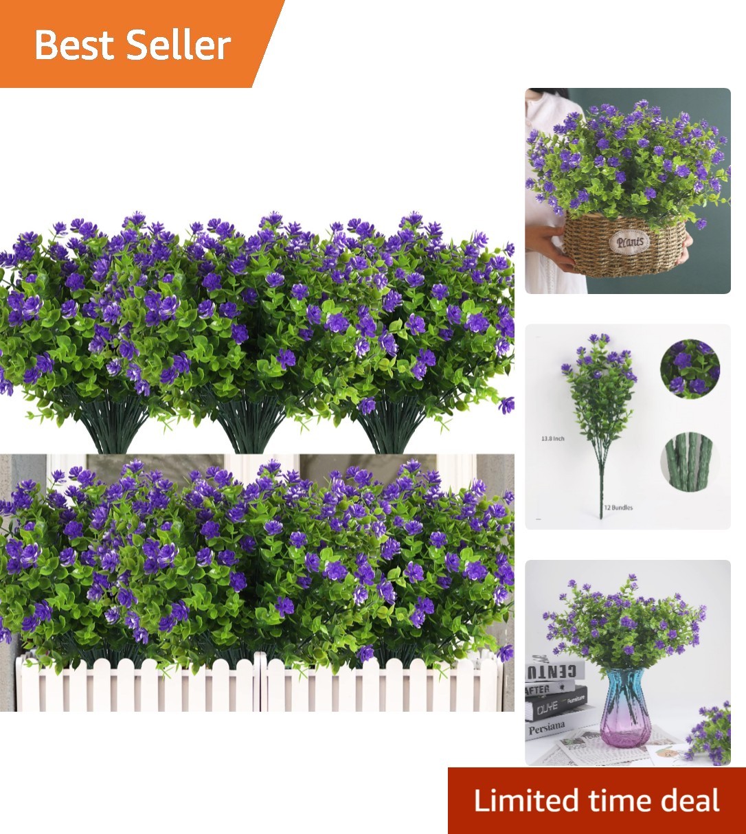 Handmade Faux Lotus & Eucalyptus Plants – 12 Bundles for Effortless Spring Decor
