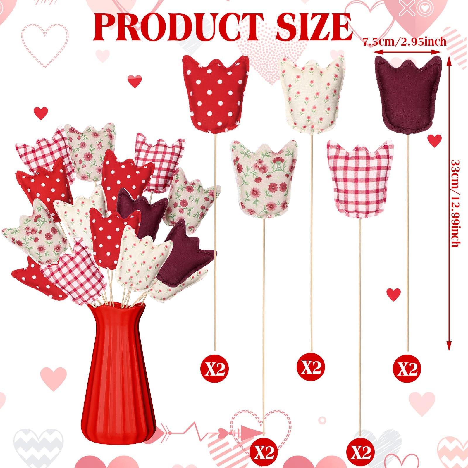 12 Pcs Fake Tulips Picks Spring Decoration Artificial Flowers Picks 13 Inch 3…