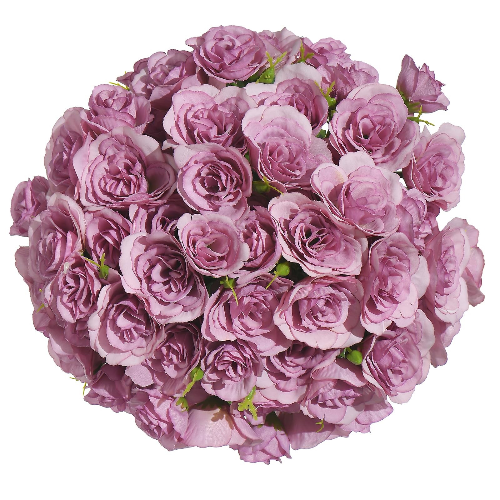 60 Heads Small Artificial Roses, 4 Bundles Silk Flower Bouquets, Outdoor UV R…