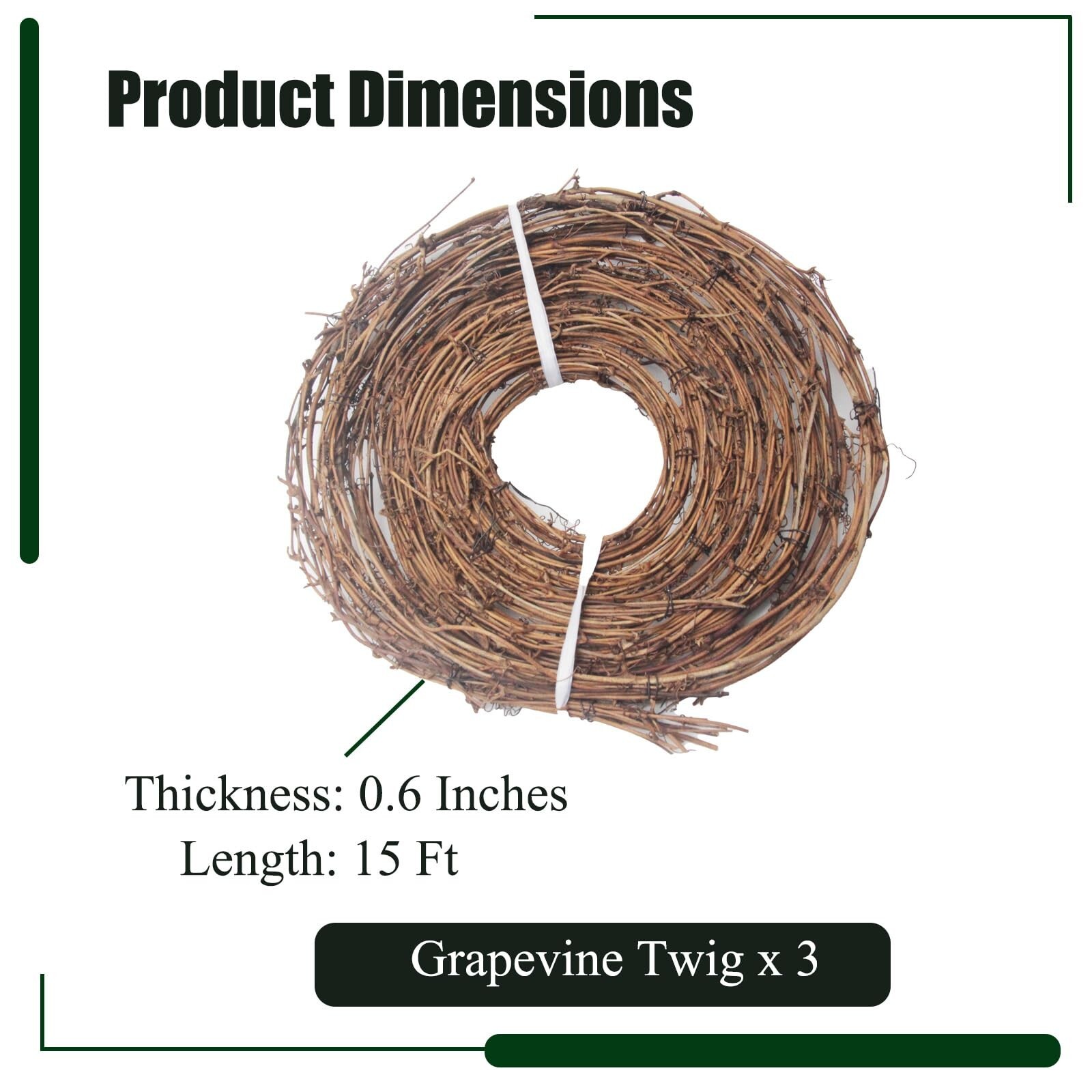 15 Feet Grapevine Garland DIY Crafts Natural Grapevine Twig Vines, 3 PCS Vine…