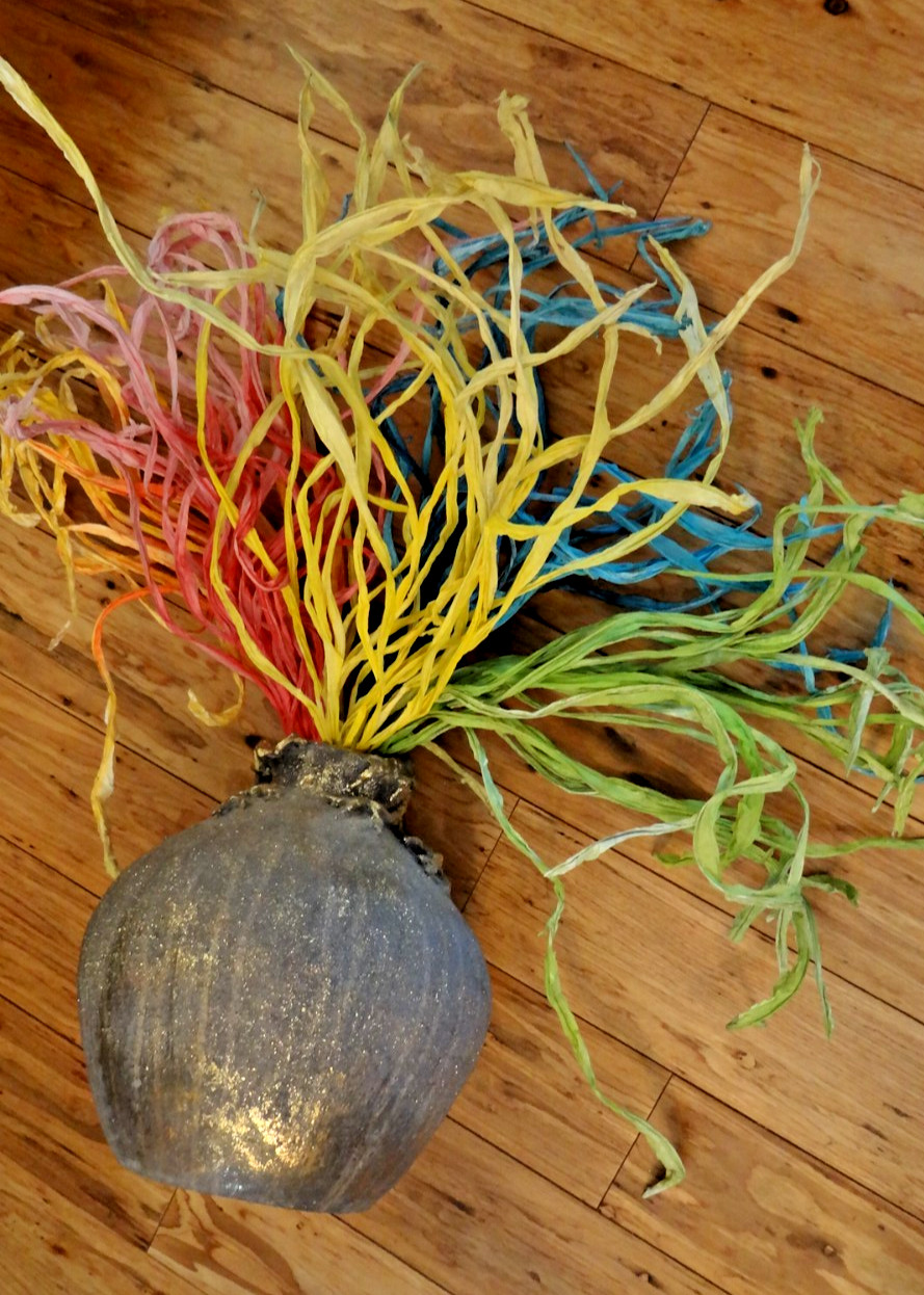 Set 5 Large Pastel Crepe Paper Wired Branches Handmade Italian Paper 24”