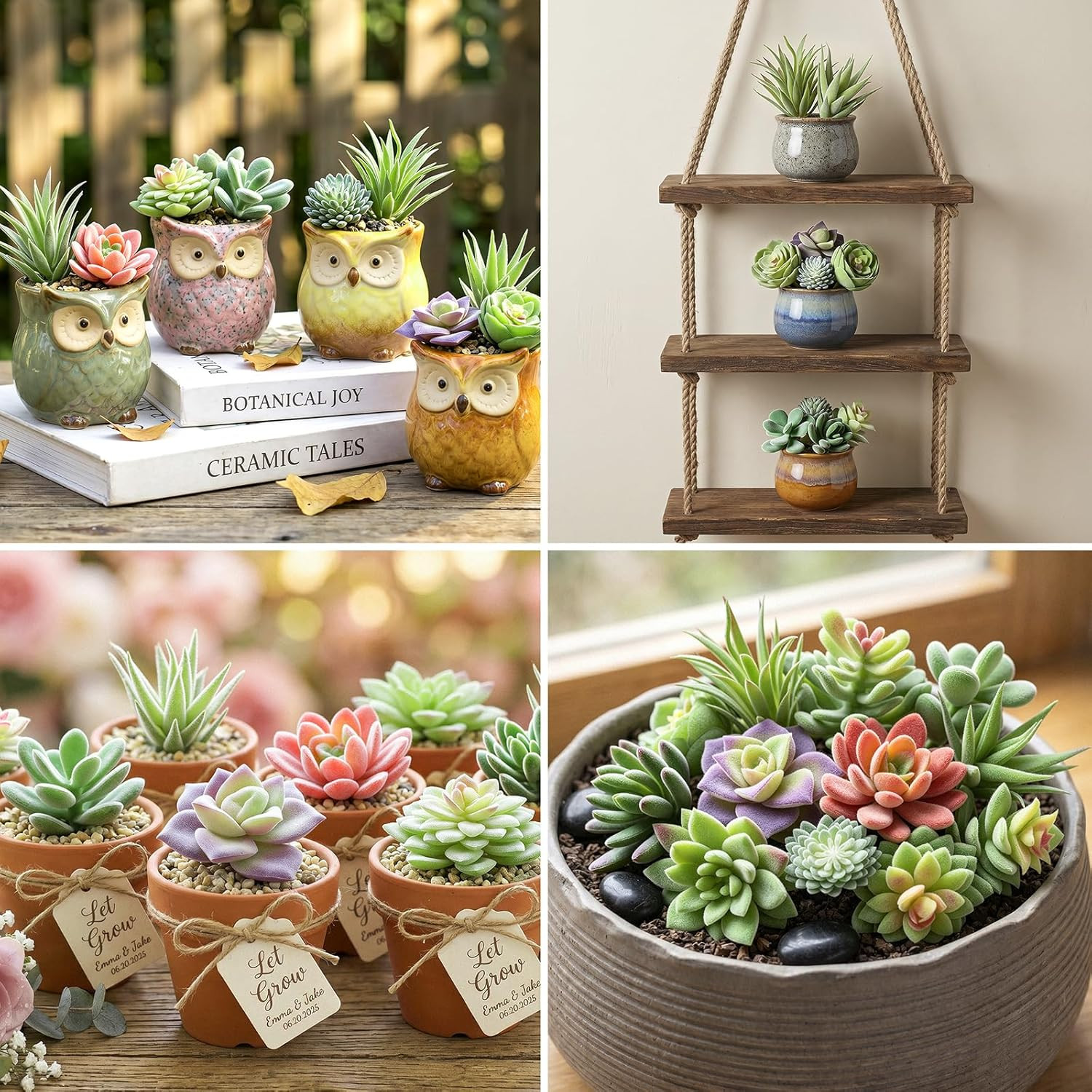Happyhapi 12 Pcs Artificial Succulents Mini Fake Plants Unpotted Faux Succulent