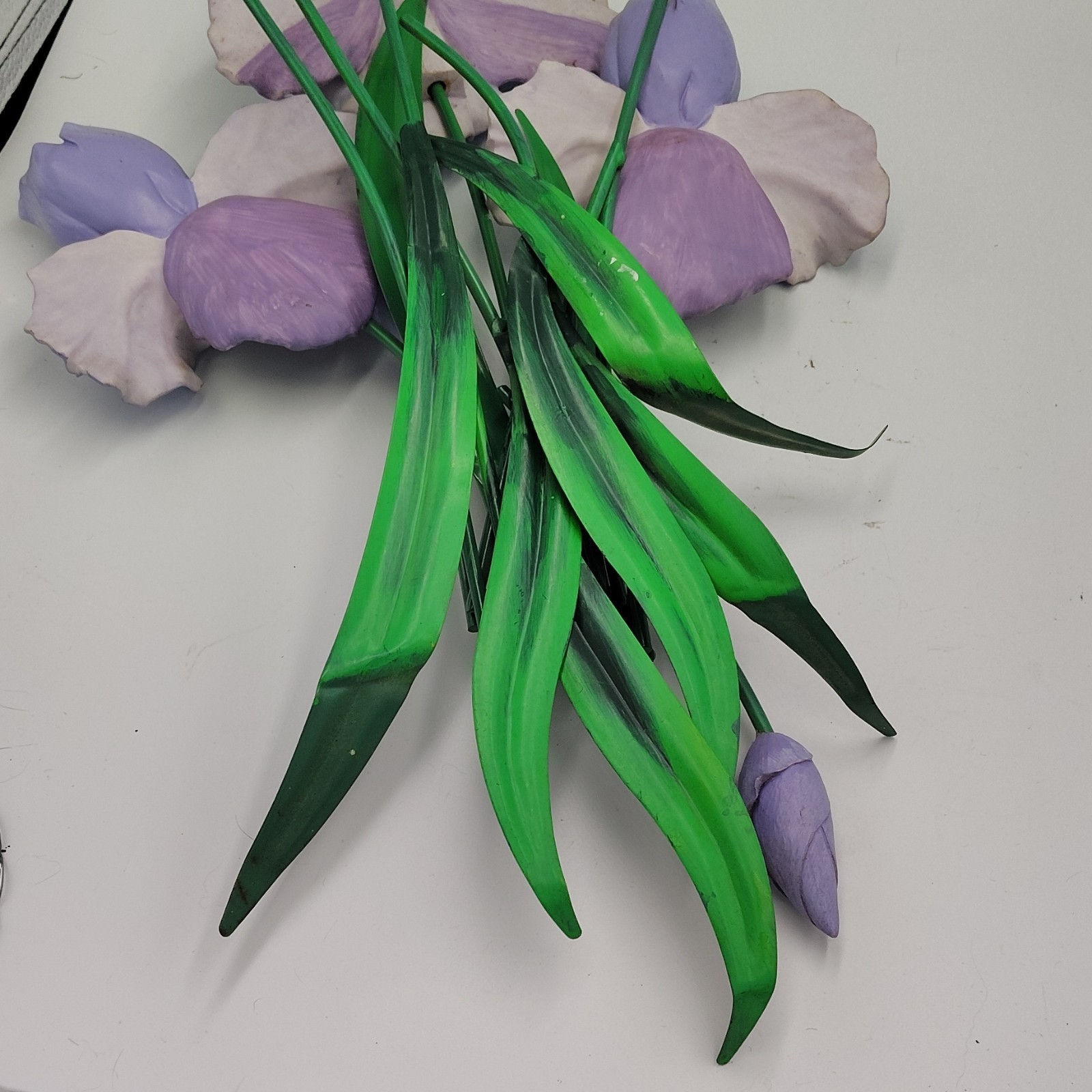 Purple iris wall hanging resin and metal WMG 2005 29″