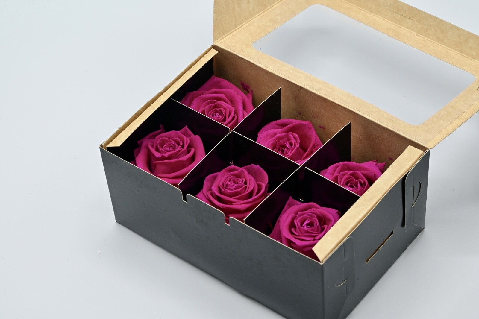 Ecuadorian Preserved Roses Head (package of 6) multiple colors