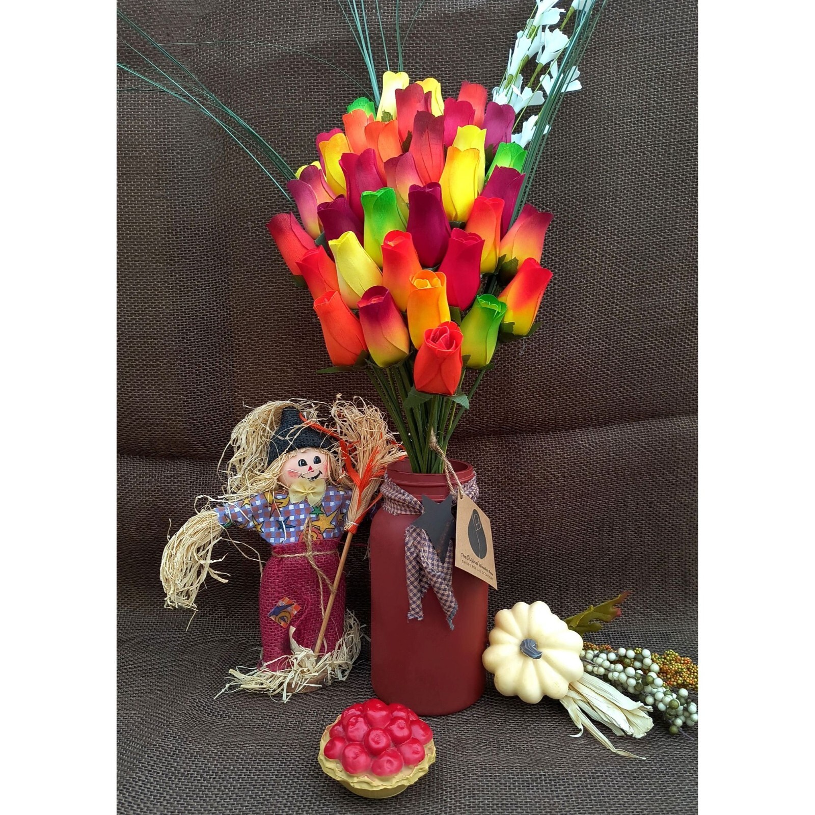 Fall Harvest Thanksgiving Flower Bouquet. The Original Wooden Rose 1, 2, 3 Dozen