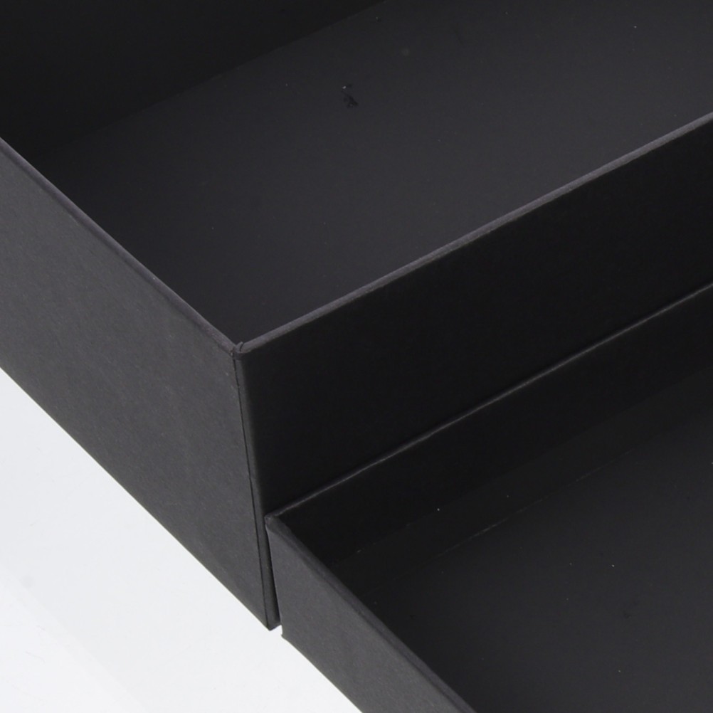 2Pcs Reusable Kraft Paper Rectangle Gift Boxes Black for Party Valentine Floral
