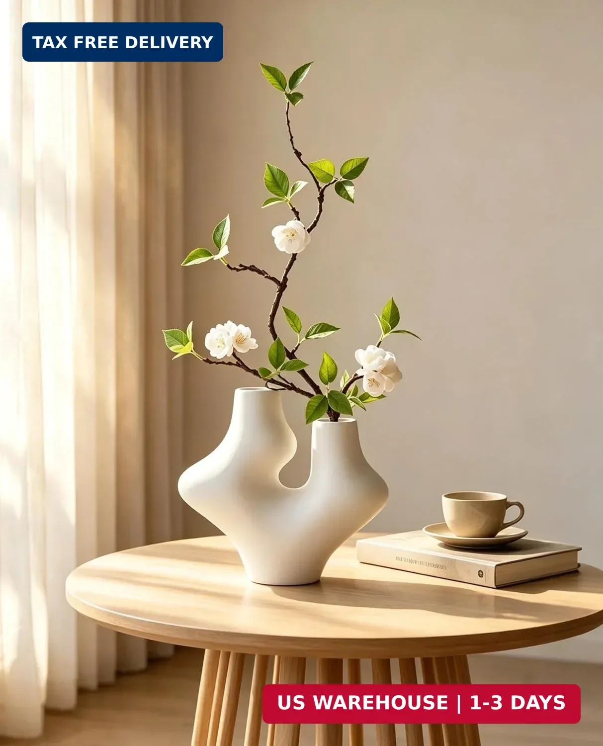 Vase with Greenery, 1 Pcs 22” Artificial Stem Potted Plant Indoor Fake Plants,