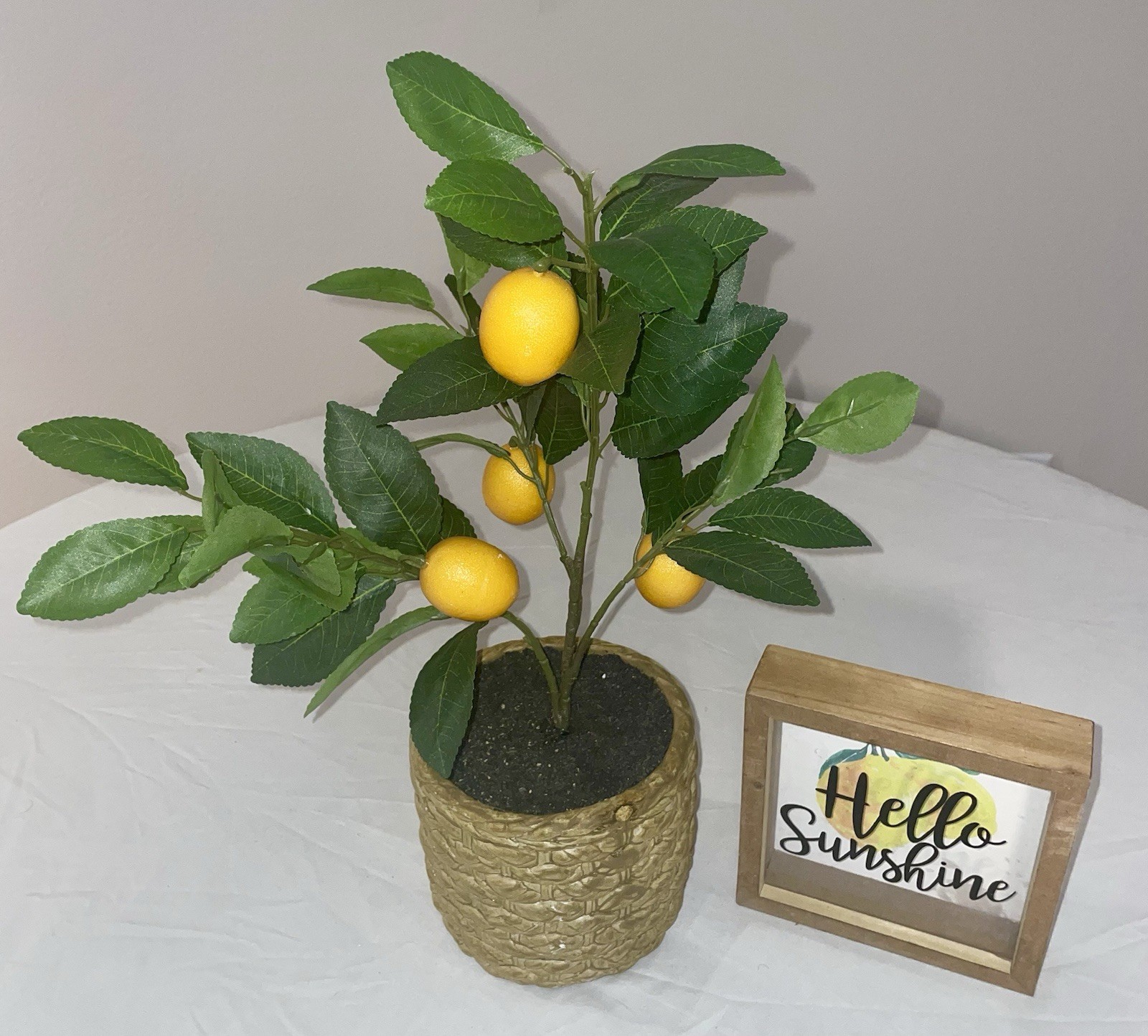 Decorative Artificial Lemon From A Small Faux Lemon Tree. Great for Home