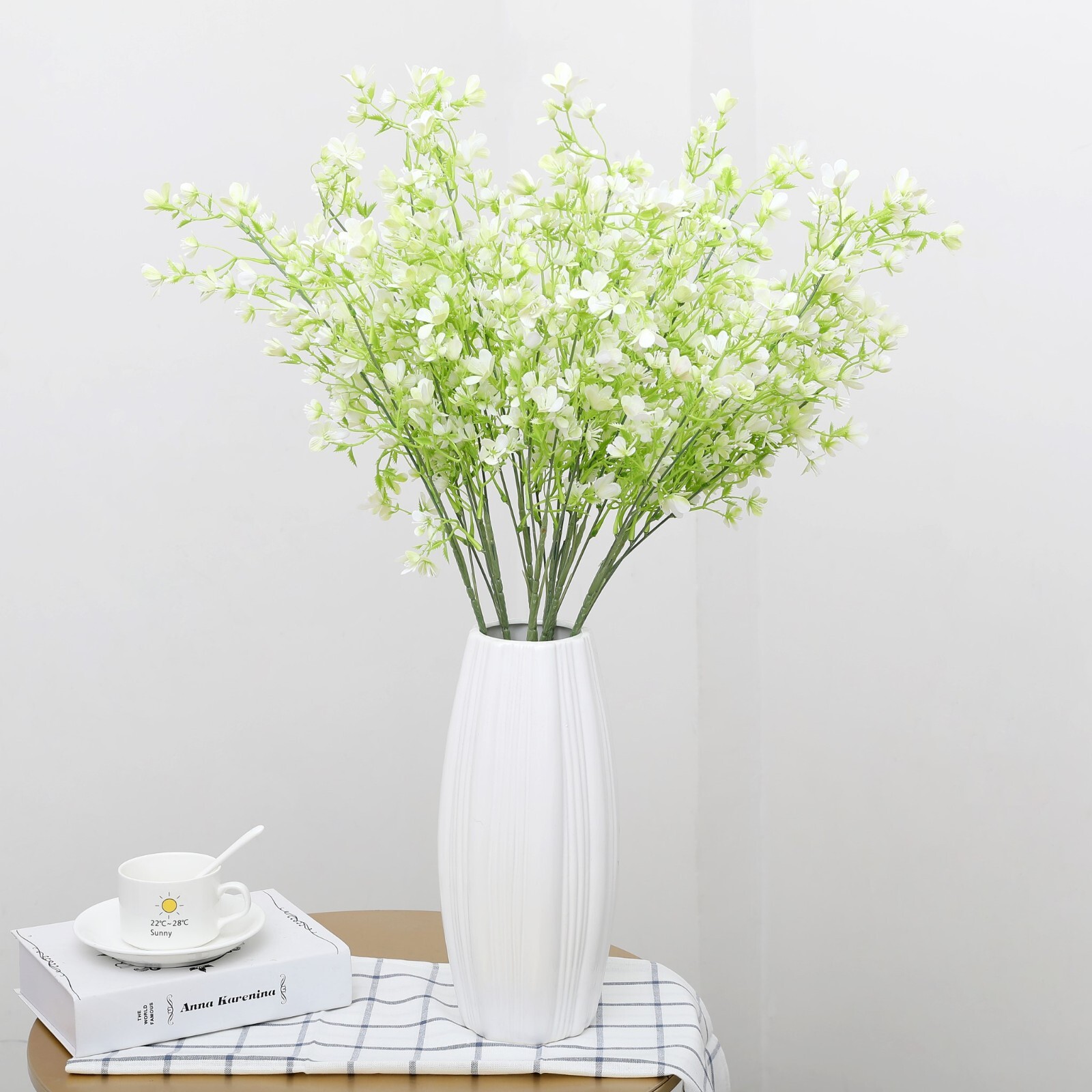 Grand Verde Artificial Flowers Long Stems Plastic Faux Bouquet, Bulk Lot 5pcs