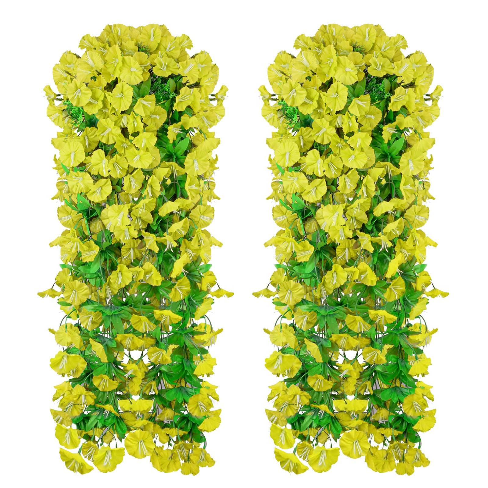 2PCS Artificial Hanging Flowers, UV Resistant Fake Plastic Faux Hanging Plant…