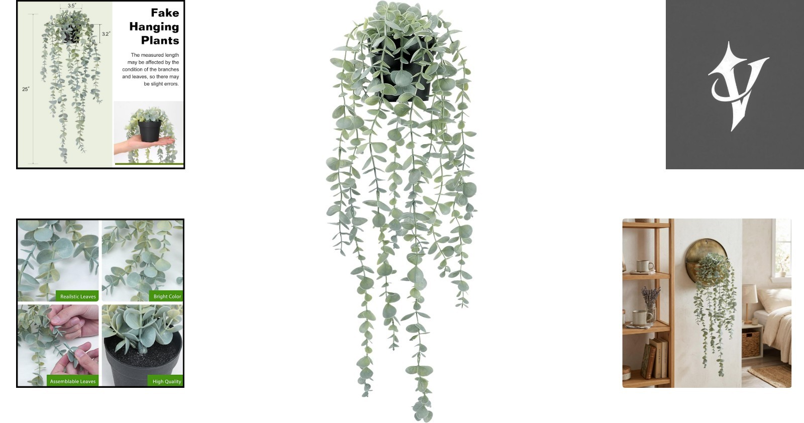 Elegant Artificial Hanging Eucalyptus Plant – Sage Green Indoor/Outdoor Decor