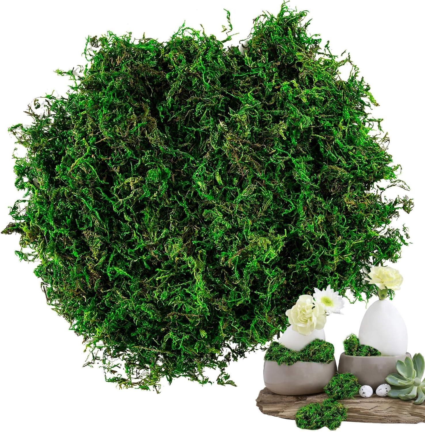 Faux Moss for Potted Plants – Artificial Moss for Crafts Fake Moss Decor Green F