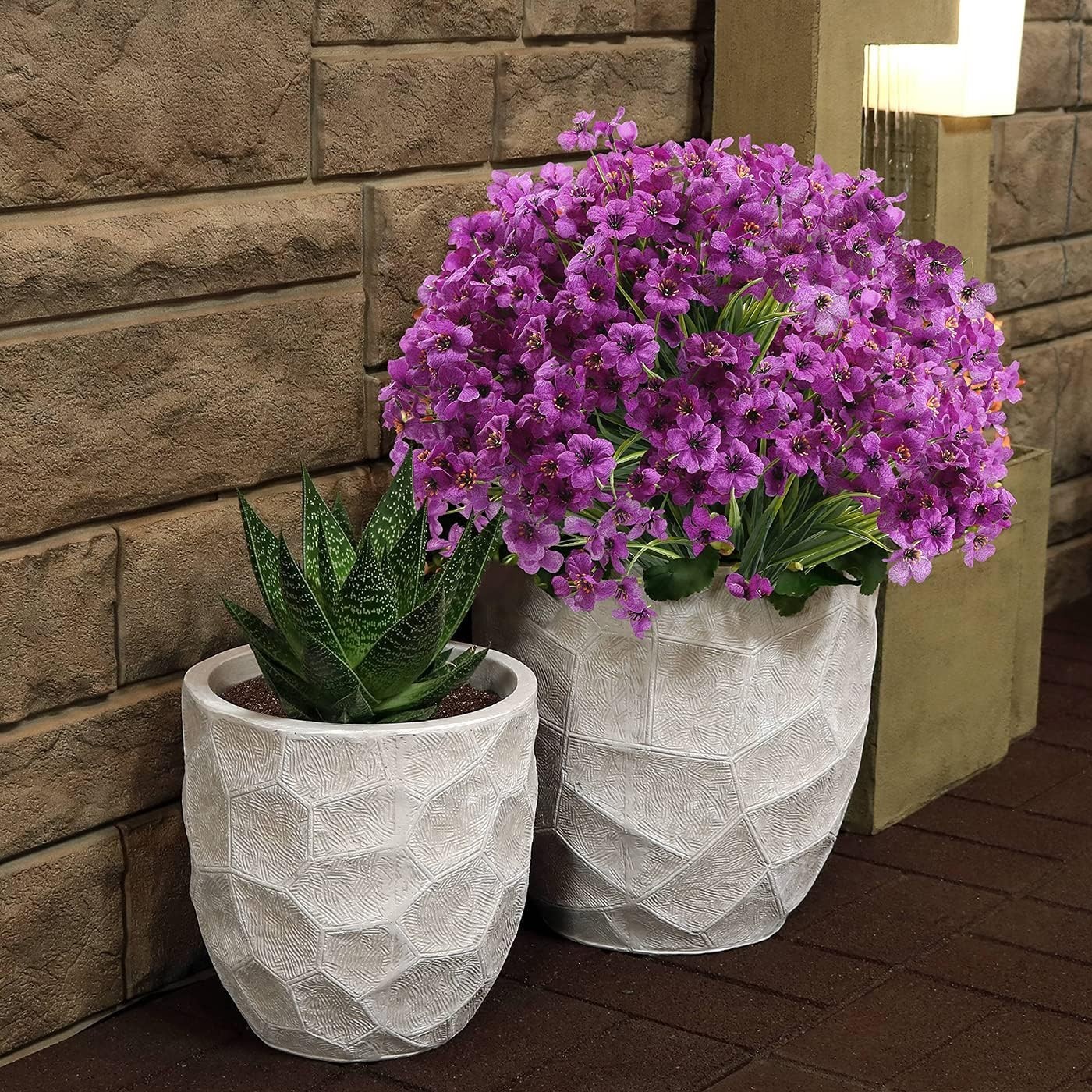 20 Bundles of UV Resistant Purple Faux Silk Flowers for All- Outdoor Beauty