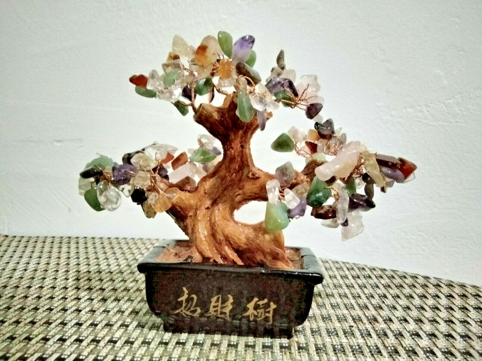 Bonsai Tree Handcrafted Gemstones Artificial Plant