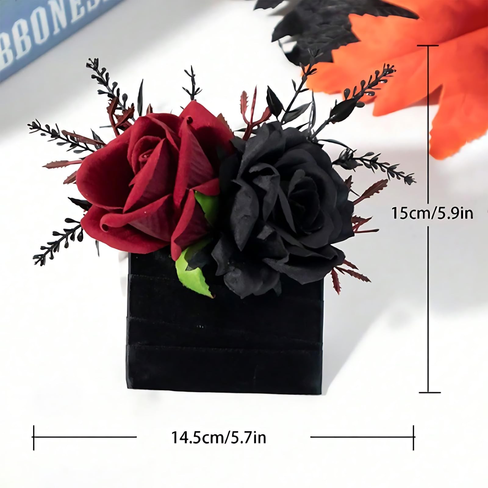 6 PCS Black Burgundy Rose Pocket Boutonniere Pinless Clip Groom Wedding Prom