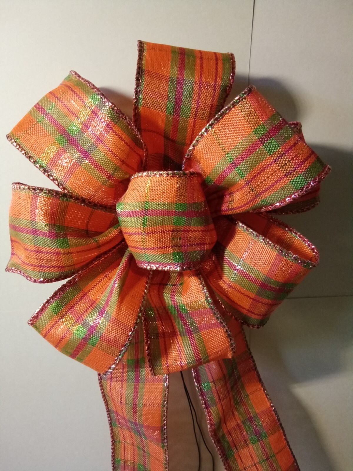 Fall Bow approx. 5-1/2 in wide decoration mailbox sm. wreath lamp post handmade