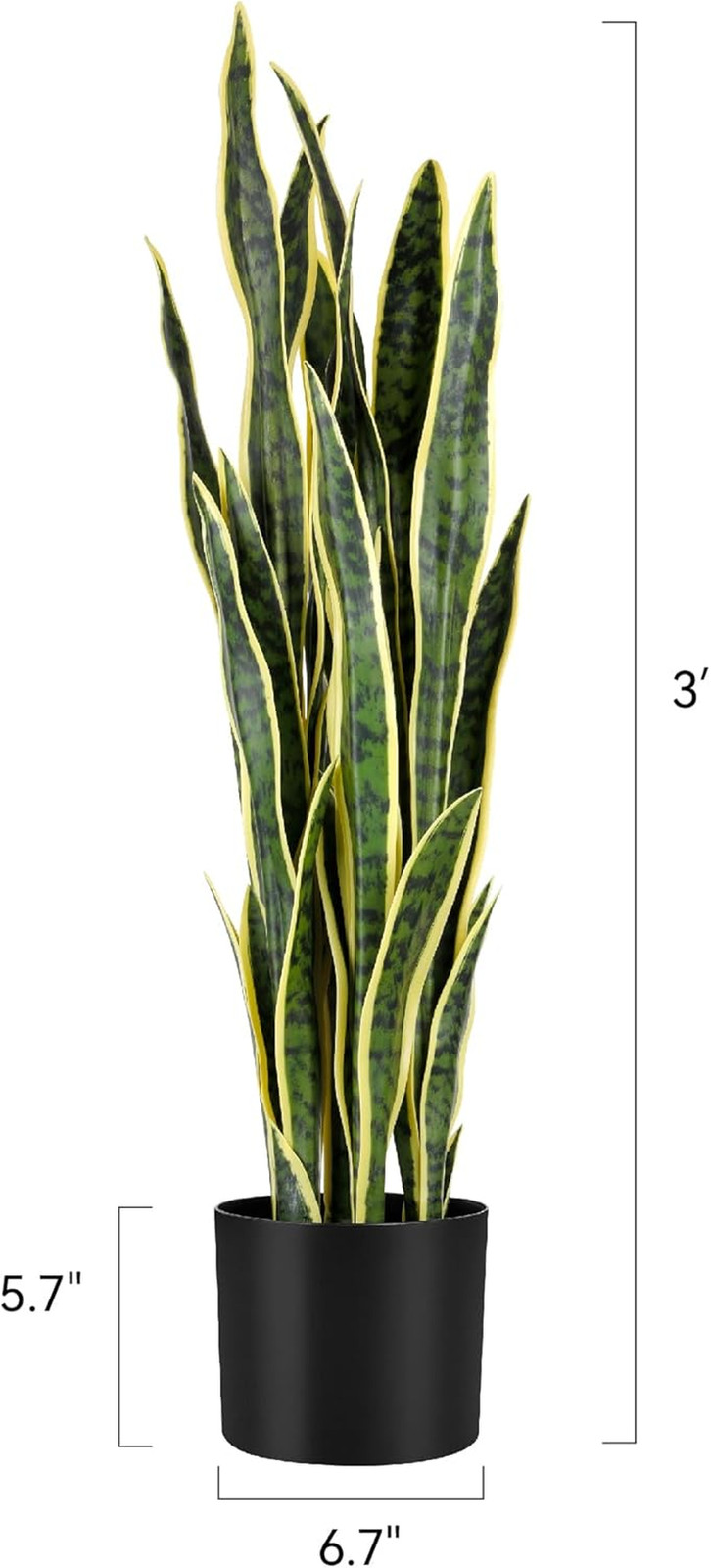 3Ft Lifelike Artificial Snake Plant in Pot – Perfect Indoor Decor