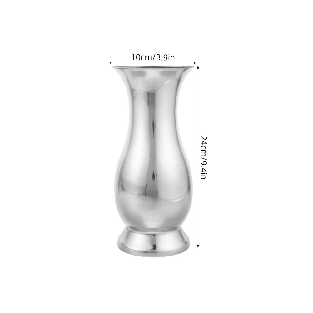 Stainless Steel Flower Vase: Tall Bud Vase – Minimalist Metal Container For