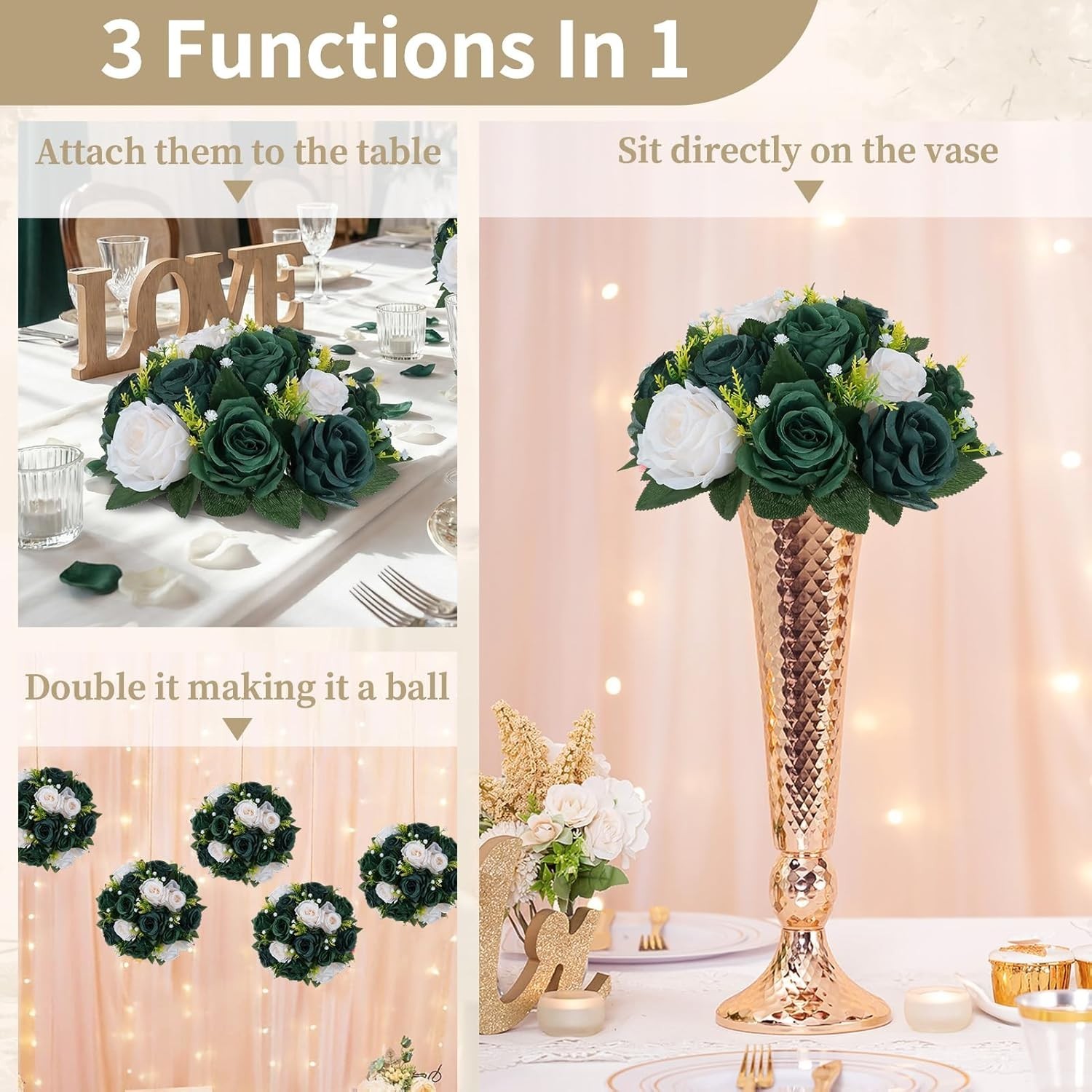 Ready-to-Use Silk Flower Balls – 2 Pcs Decorative Centerpieces for Any Occasion