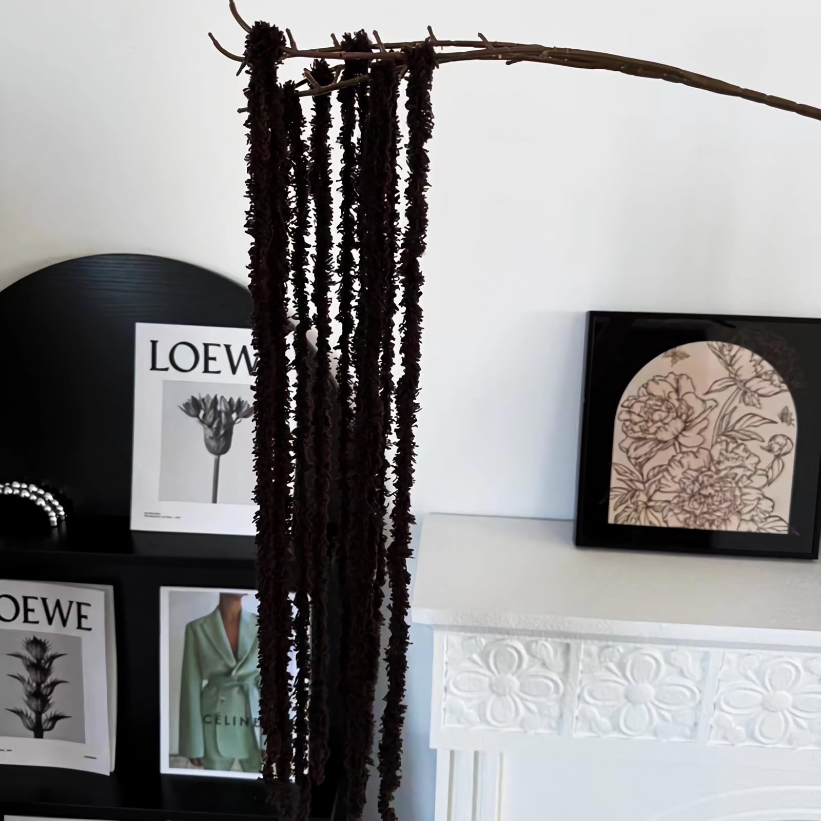 4pcs Artificial Yarn Amaranthus 22″ Faux Yarn Lover Tears Fake Hanging Black …