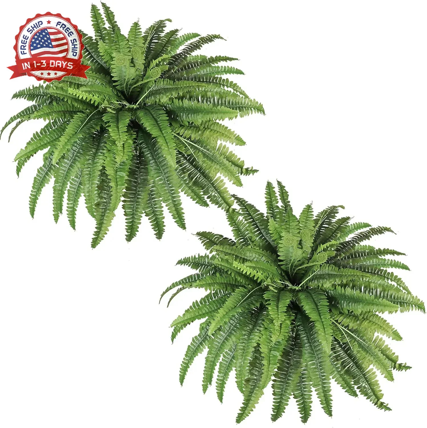 Artificial Ferns for Outdoors & Indoors, 45in Large Fake Ferns Plants with 55 Fr