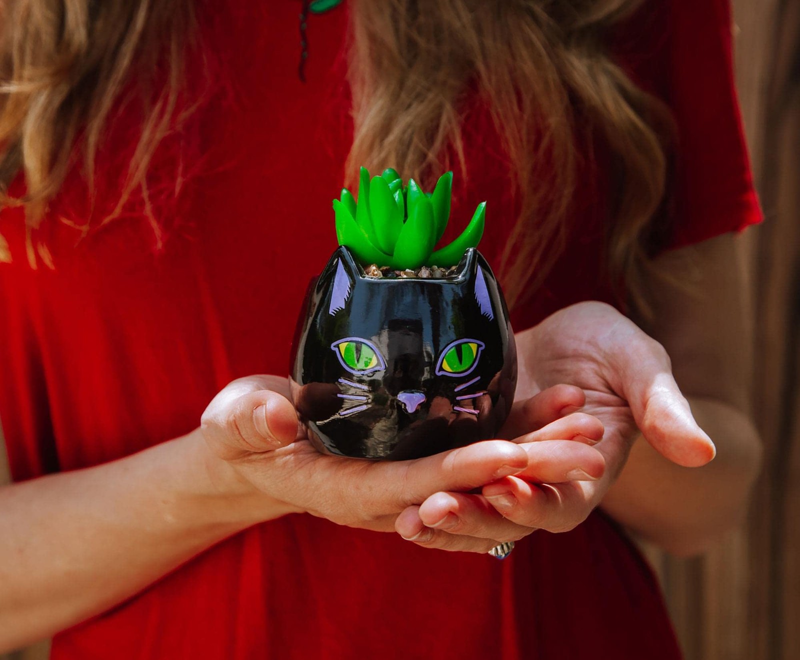Disney Hocus Pocus Binx is My Boo 3-Inch Ceramic Mini Planter with Artificial Su