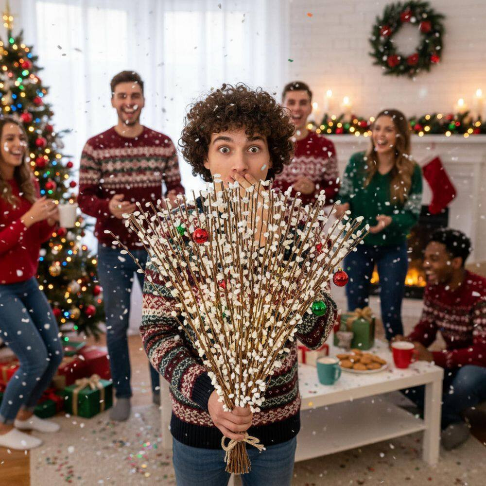 Willow Branhes 23 In. White Branches Artificial Foliage 80-Pack for Vase Wedding