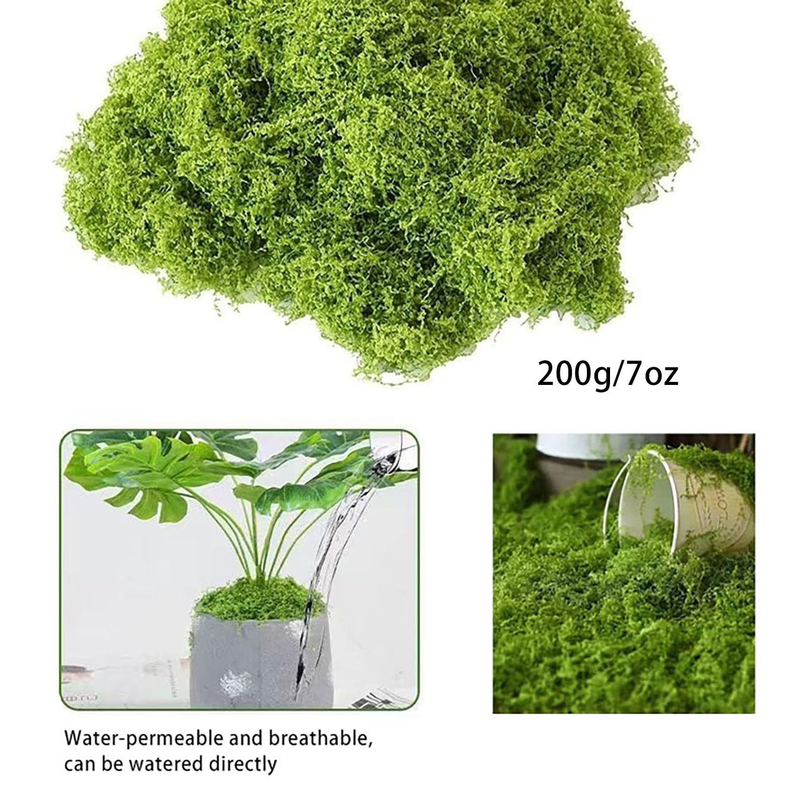 Fake Green Moss for Decorating, Artificial Moss for Aquarium Model Crafts Tab…
