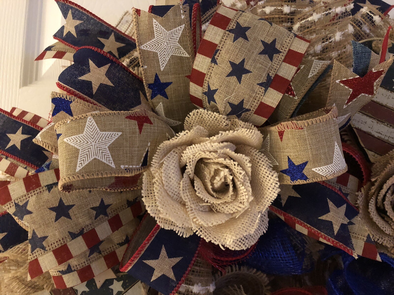 Patriotic Wreath Memorial Day, 4th Of July Veterans Day Labor Day Summer Wreath.