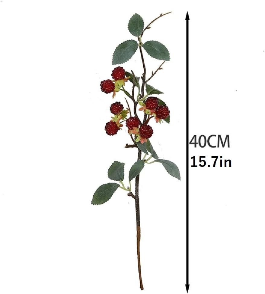 7Pcs Artificial Raspberry Plant Stems 15.7” Simulated Berry Bouquet for Home…