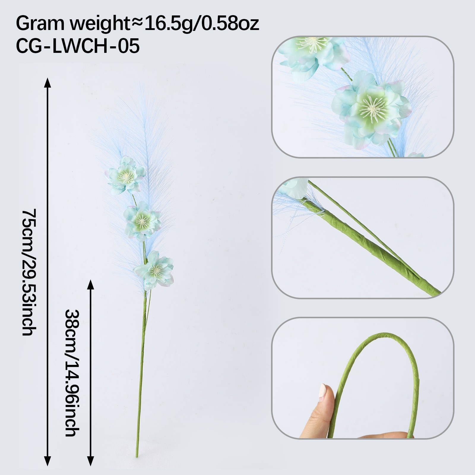 Purple Pampas Grass Branch Artificial Silk Reed Flower 75 cm for Wedding Decor