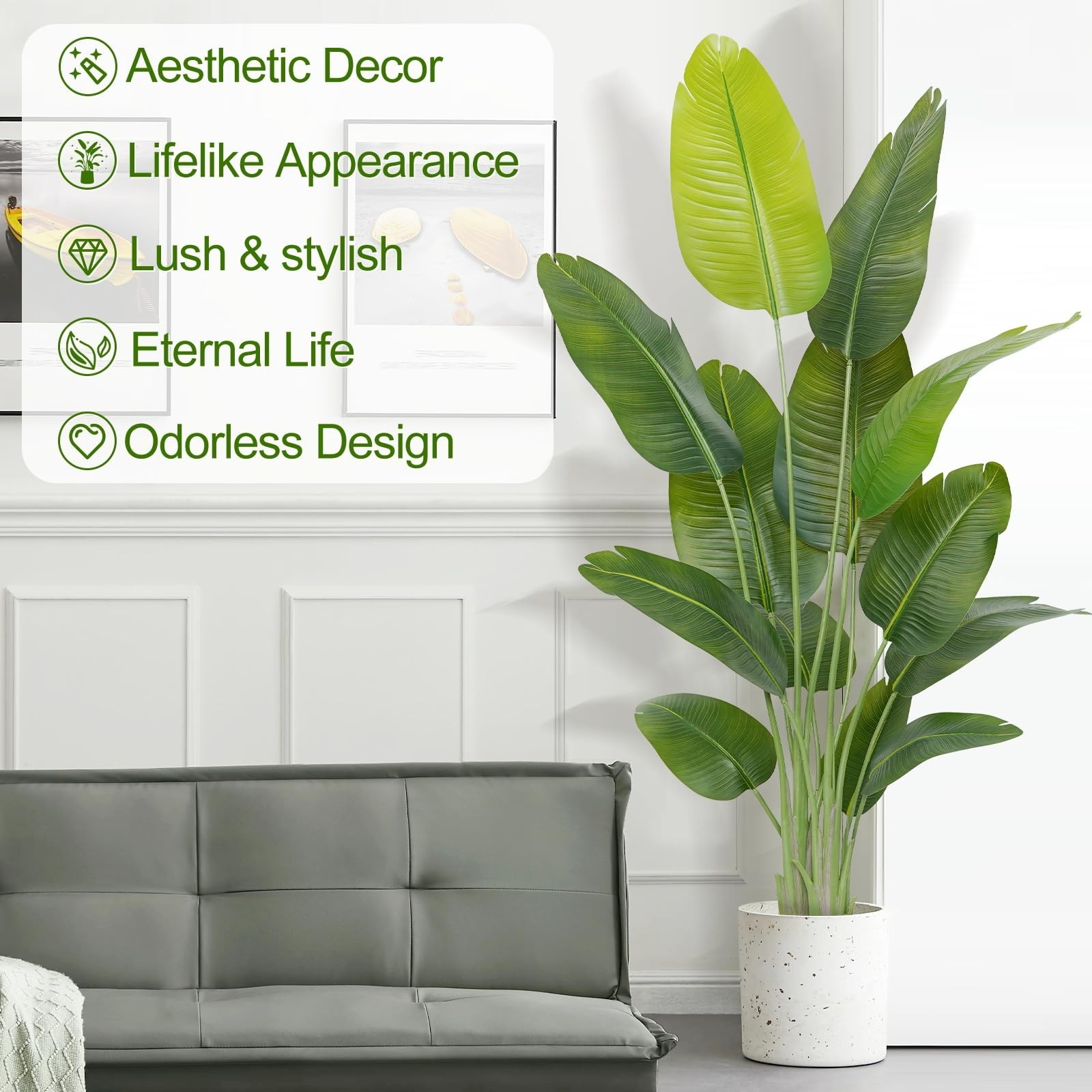 Lifelike 6ft Artificial Bird of Paradise Plant – Faux Banana Leaf Tree for Home