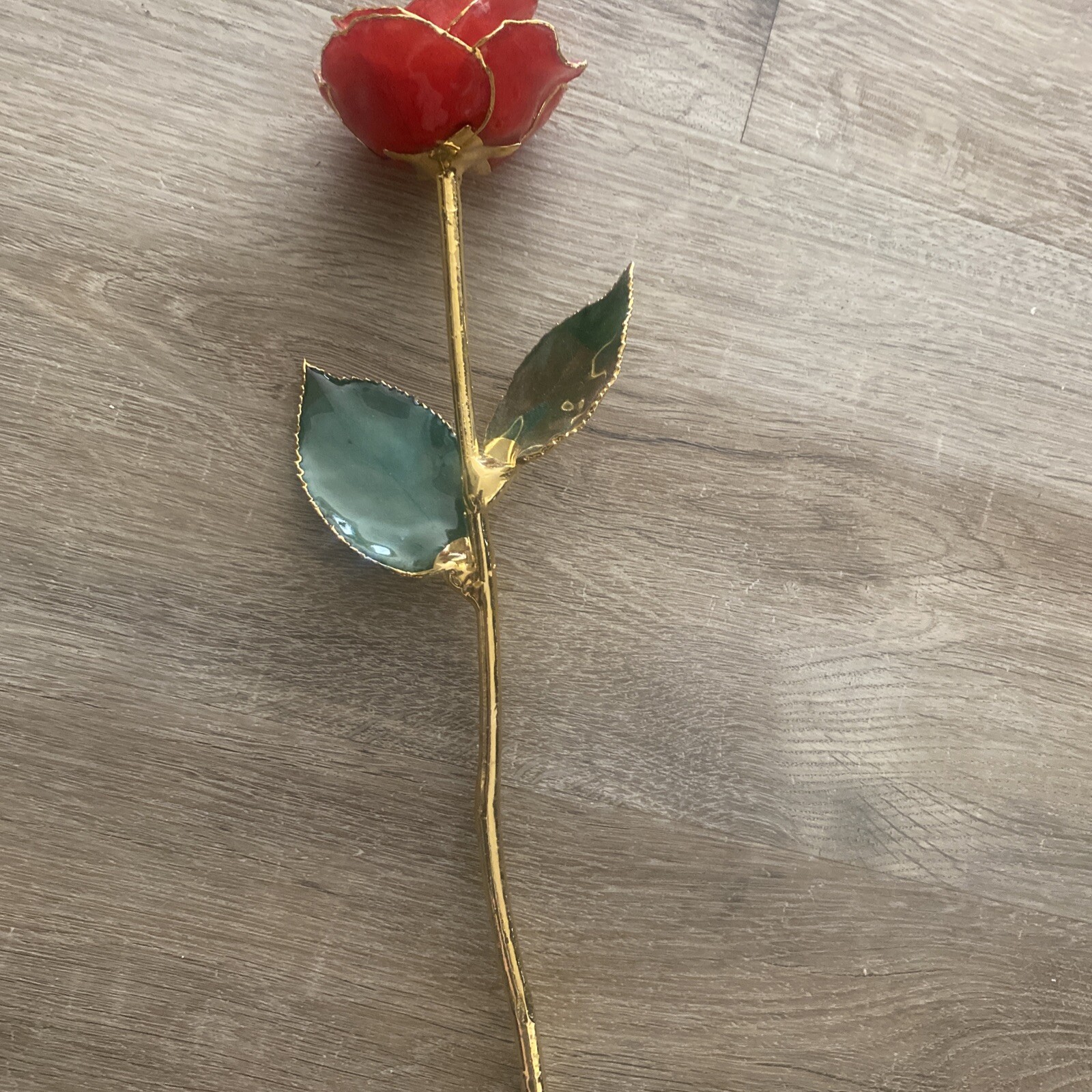24K Plated Gold Dipped REAL Rose Forever Preserved Red Rose Flower