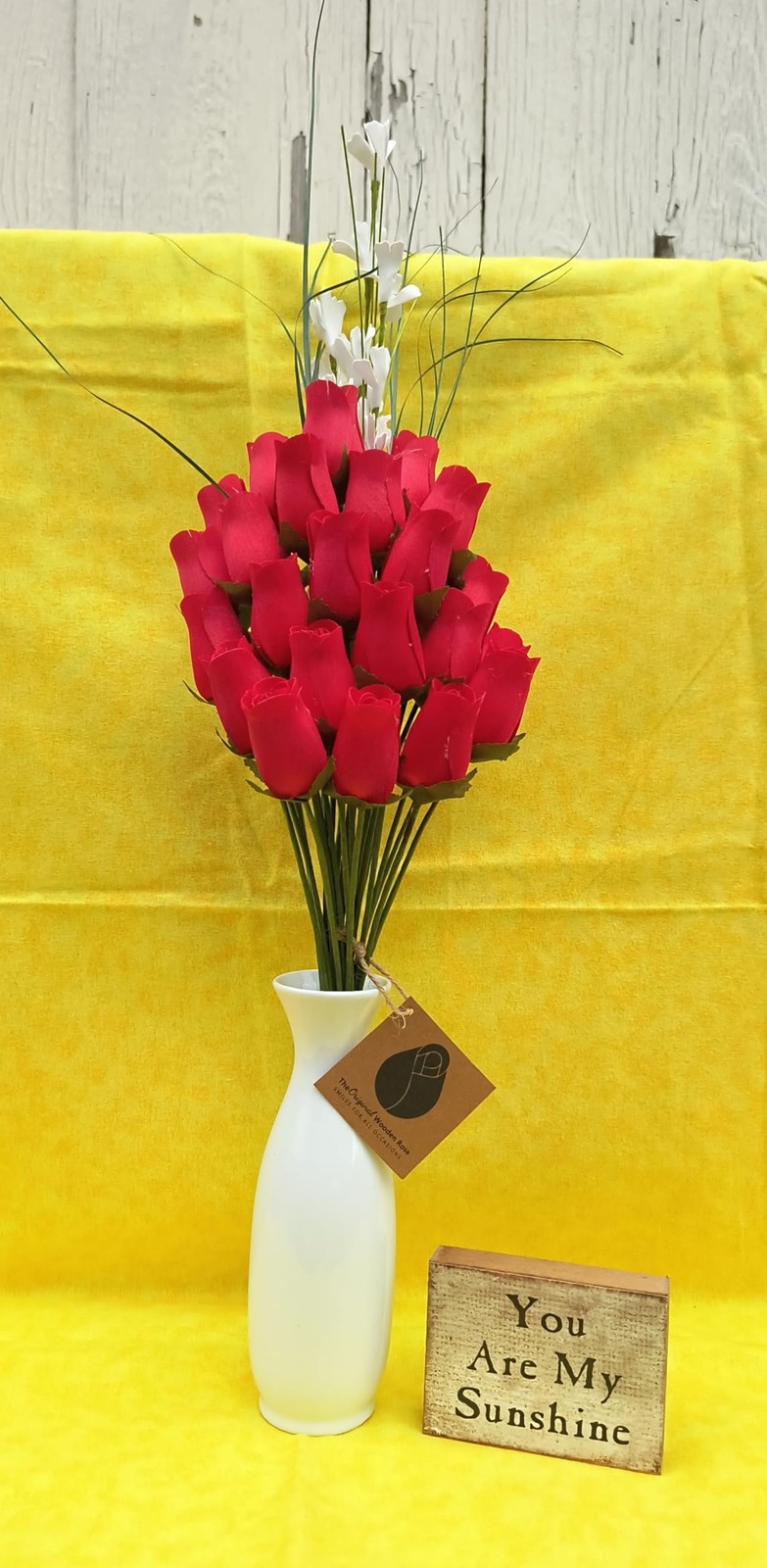 Valentines Day All Red Flower Bouquet 2 Dozen Romantic Floral Gift Decor