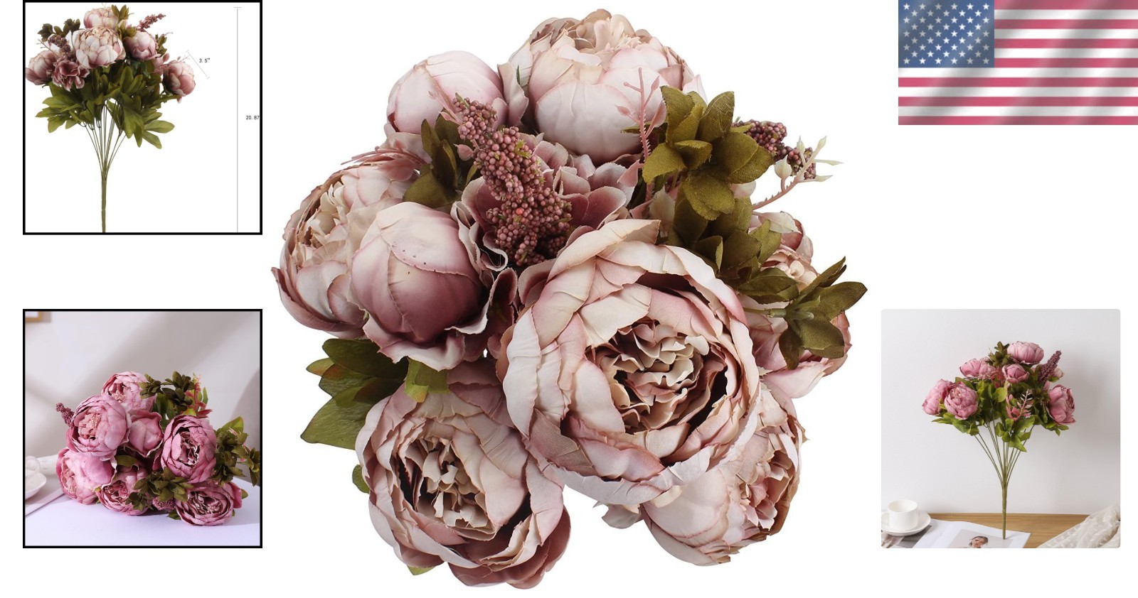 Elegant Sweetened Bean Artificial Peony – Perfect for Weddings & Home Interiors