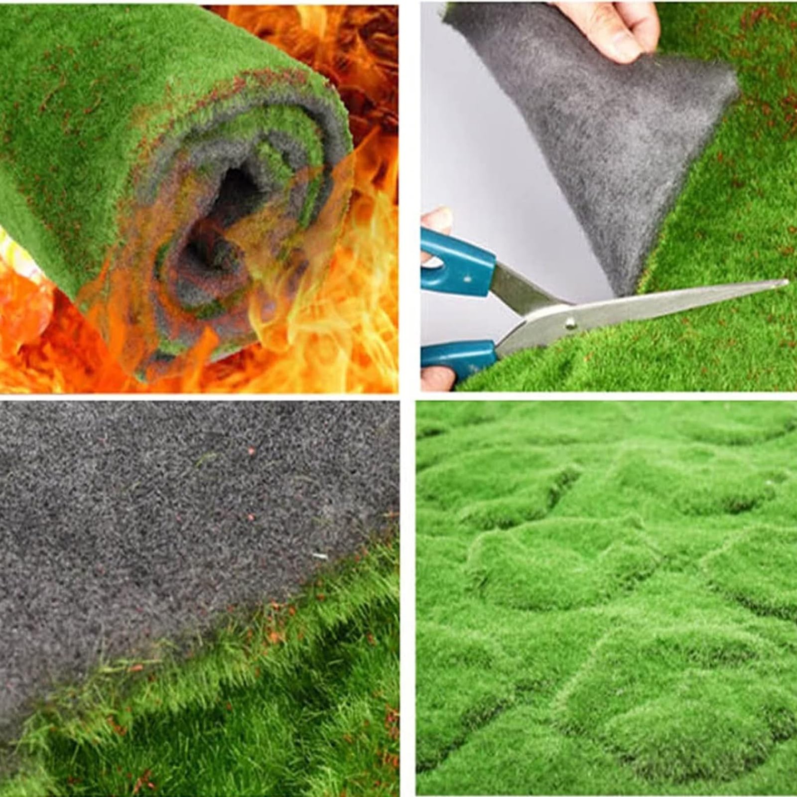 Simulation Artificial Moss Mat 1x1m(3.2×3.2ft) DIY Fake Grass Rug for Patio H…