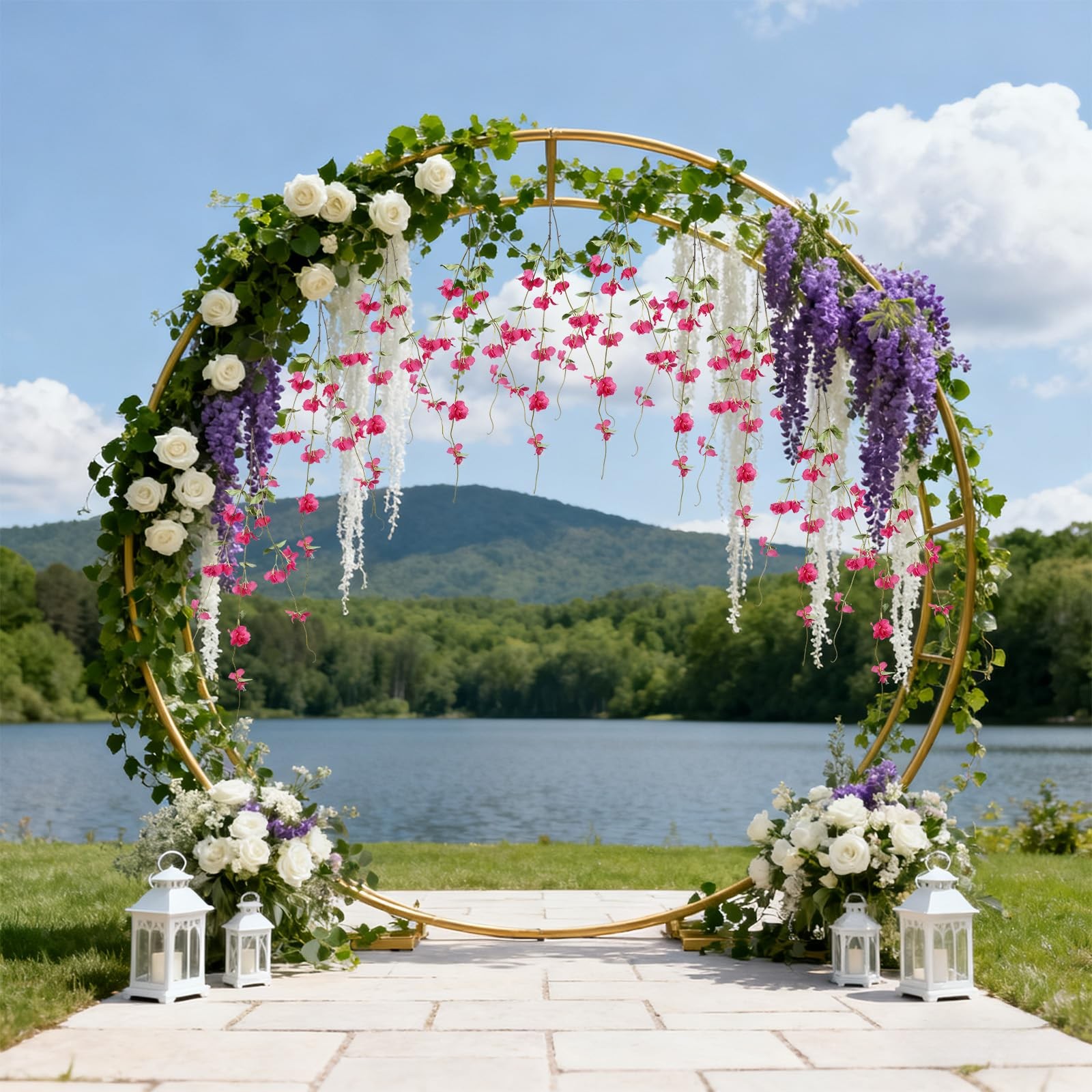 5.58FT 5PCS Bougainvillea Artificial Flowers Vines Faux Silk Hanging Bougainv…