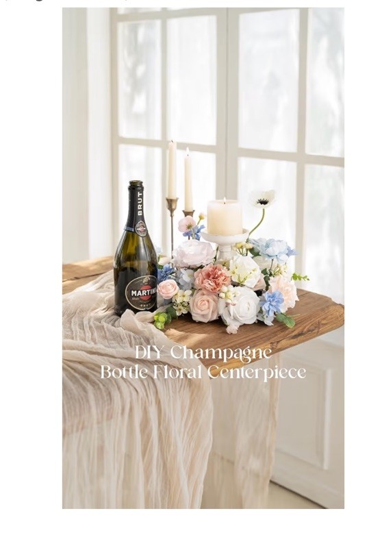 Ling’s moment Fake Flowers Box, Faux Artificial Greenery Stems Foam Roses Poppy
