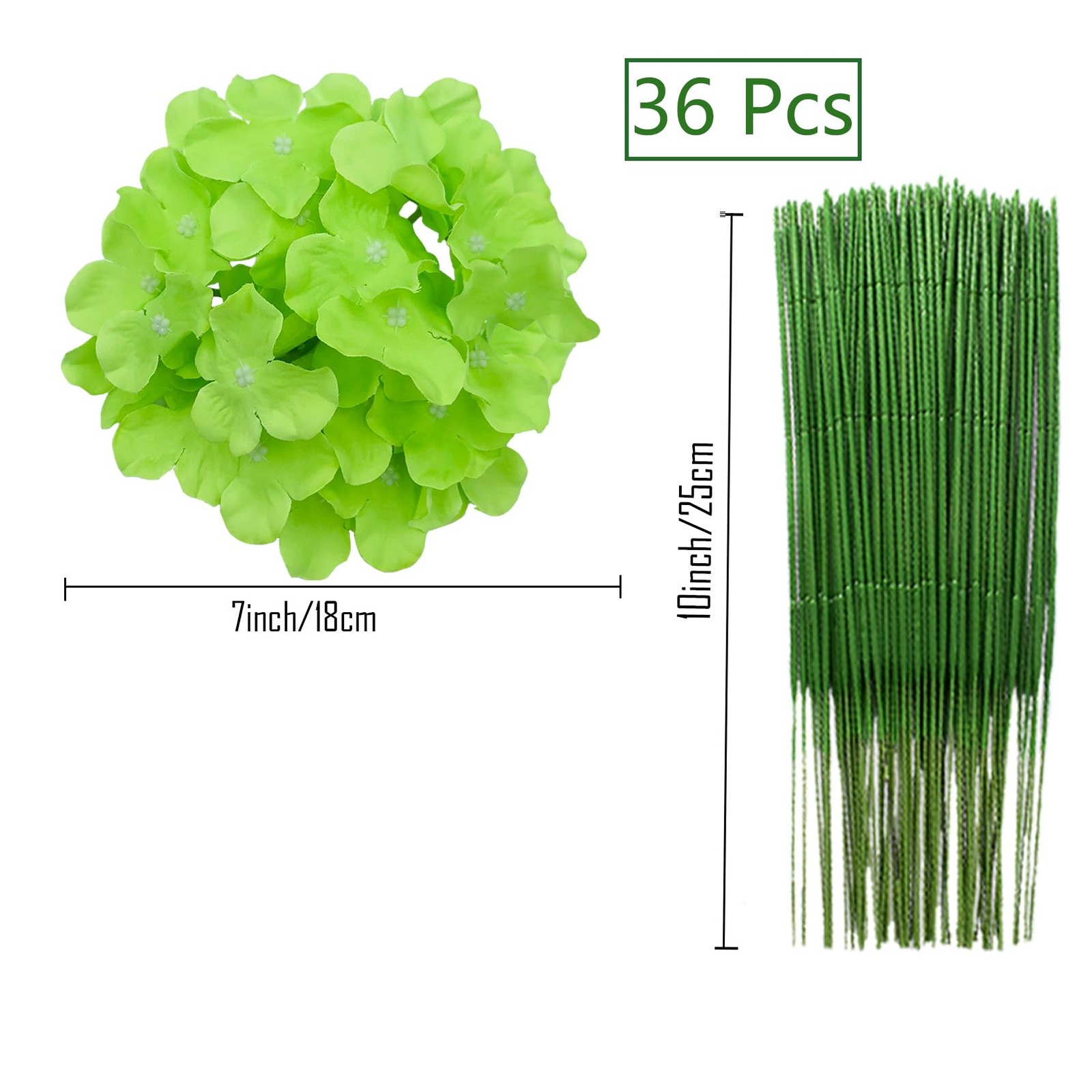 Silk Hydrangea Heads 36 Pcs Artificial Flowers Heads and 3 Dozens Stems Fake …