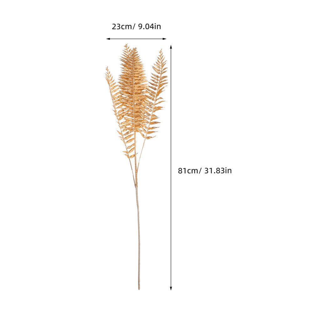 4Pcs Reusable Golden Artificial Leaf Stems for Floral Arrangement
