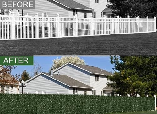 Faux Ivy Privacy Fence Screen 8PCS 20 x 20 Inch Artificial Faux 80×40 inches