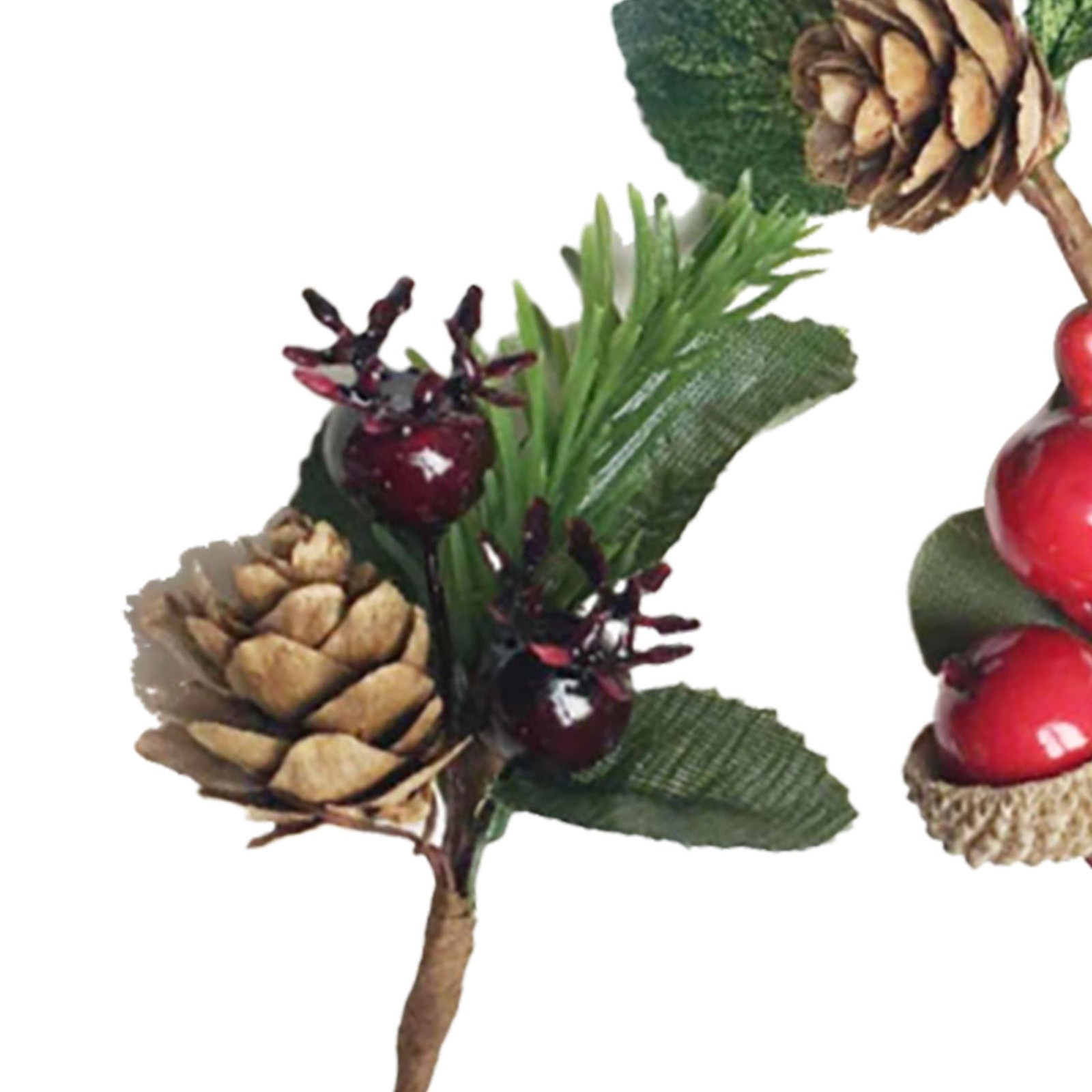 ↑Artificial Flowers Red Berries Pine Cones For Gift Package Plastic Dried Flower
