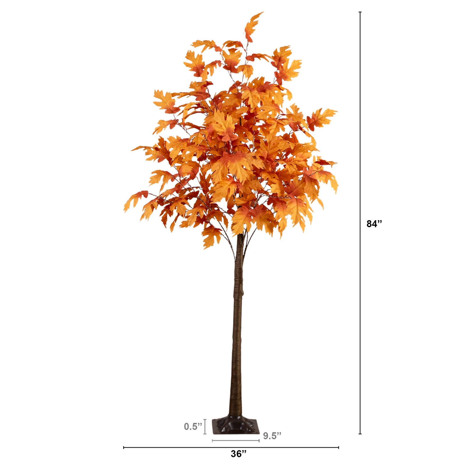 Nearly Natural 7ft Pre-Lit Autumn Maple Artificial FallTree w/450 Warm White LED