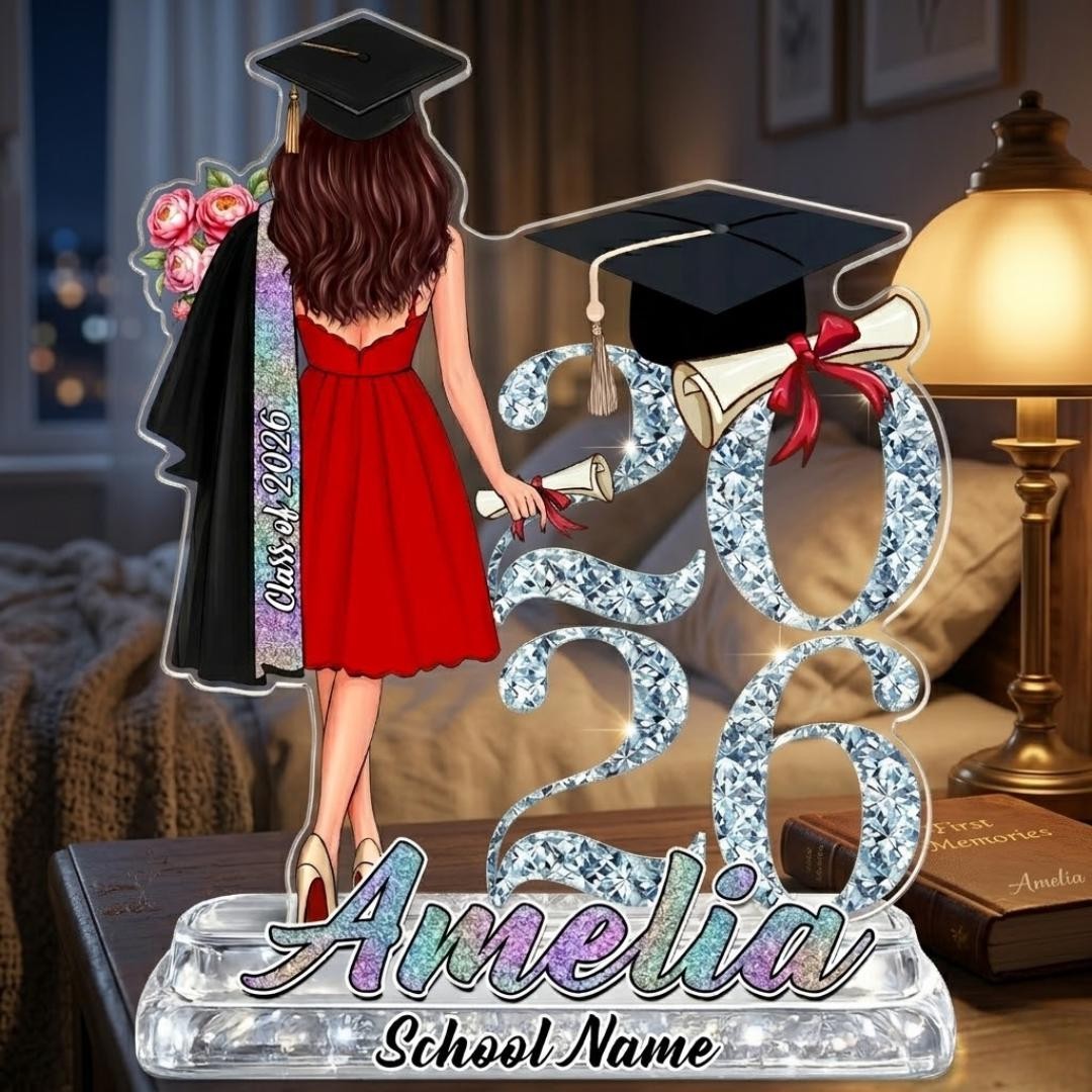 Personalized Graduation Gift 2026 Girl Acrylic Plaque, Custom Name Senior Class