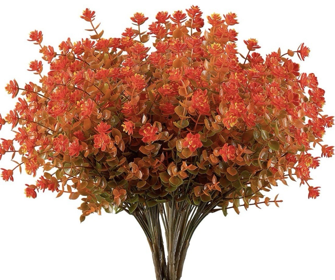 20 pcs Artificial Flowers UV Resistant No Fade Fake For All Occasion (orange )