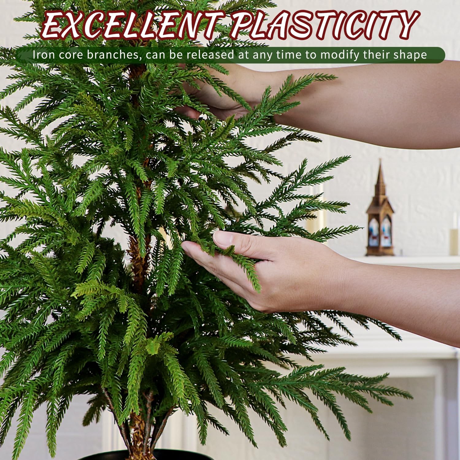 3FT Real Touch Artificial Norfolk Pine Tree Realistic Christmas Topiary Trees…