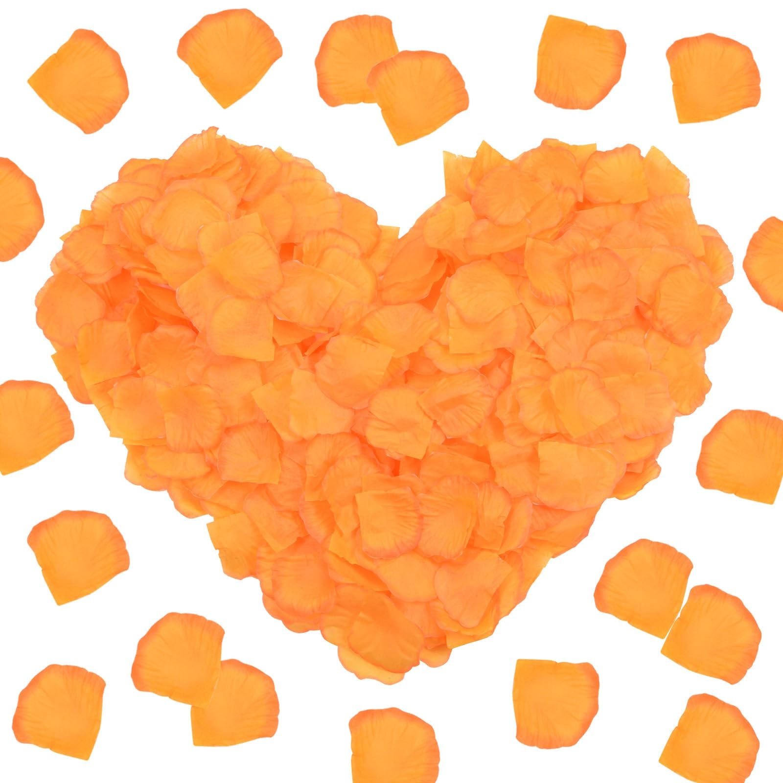 3000 PCS 1.97×1.97 Inch Silk Artificial Rose Petals Orange Wedding Faux Flower