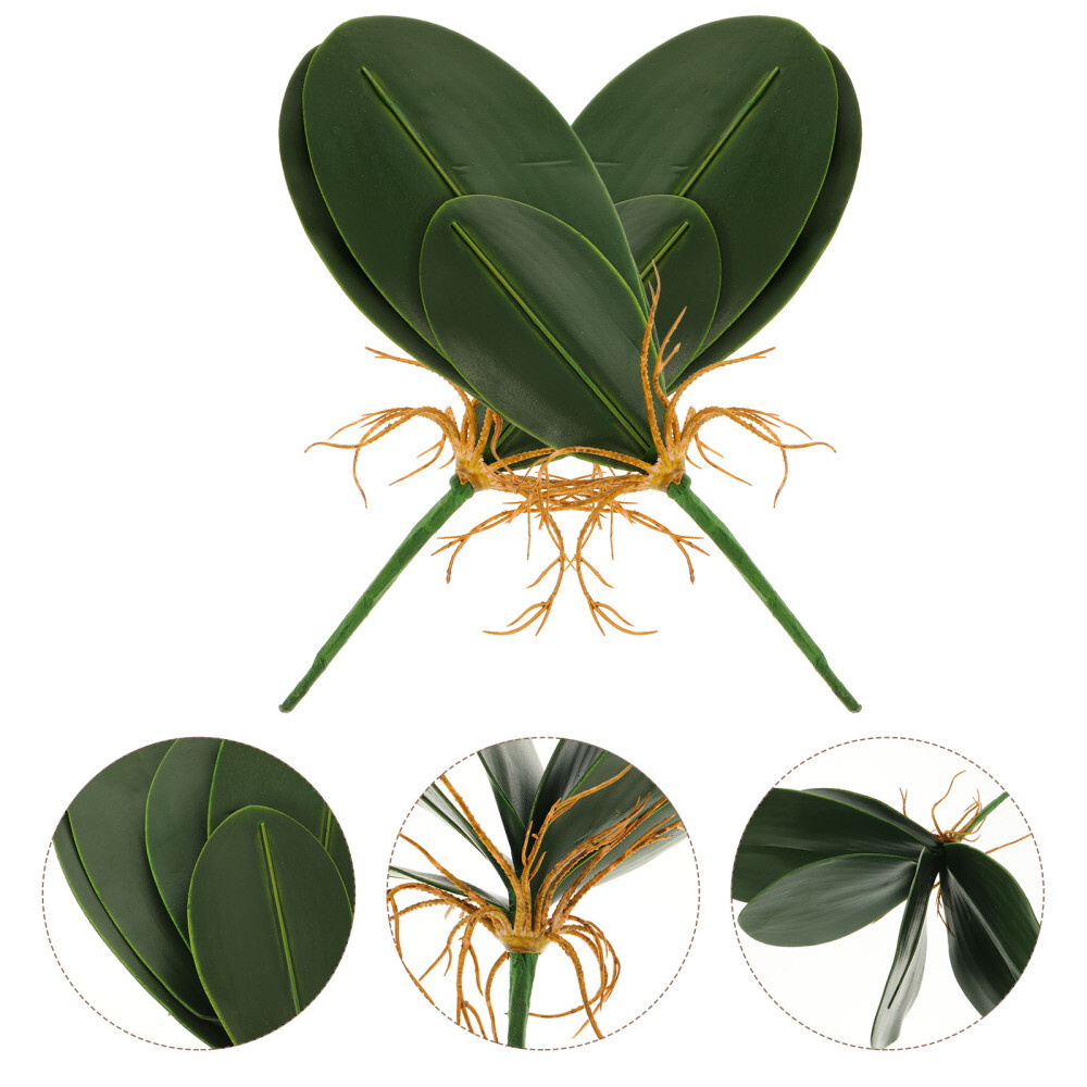 2 Pcs Artificial Plants Orchid Fake Flowers White Simulation Leaves Home Decor