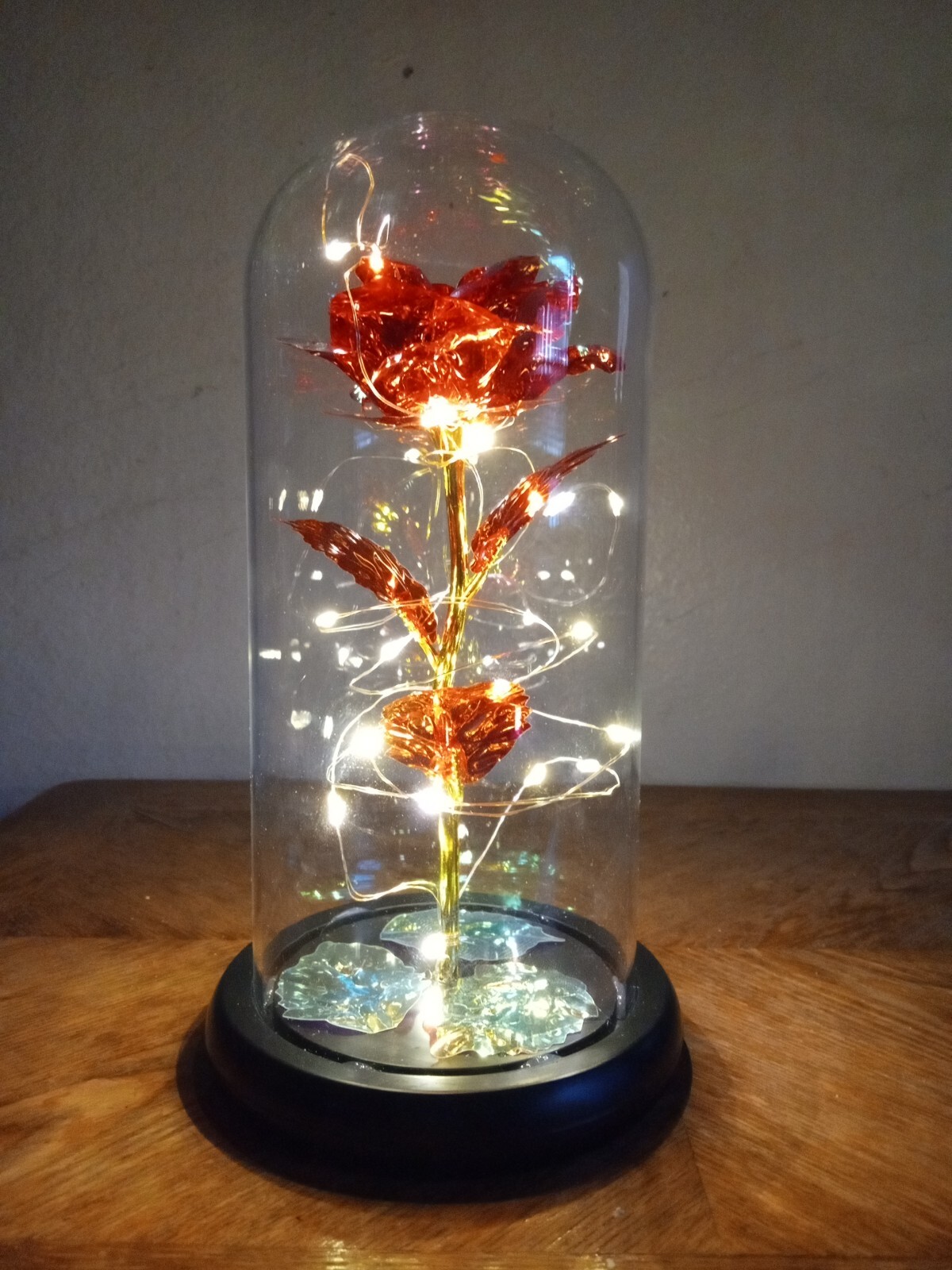 LED Red Rose, Glass Dome. Gifts 4 Women. Christmas or Anytime. Tested Batteries
