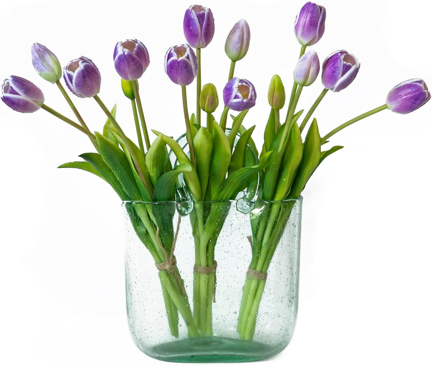 Artificial Tulips 15pcs Amethyst Soft Touch Latex Bouquet – Wedding Party Home